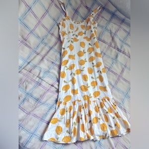 Spaghetti Strap Lemon maxi dress